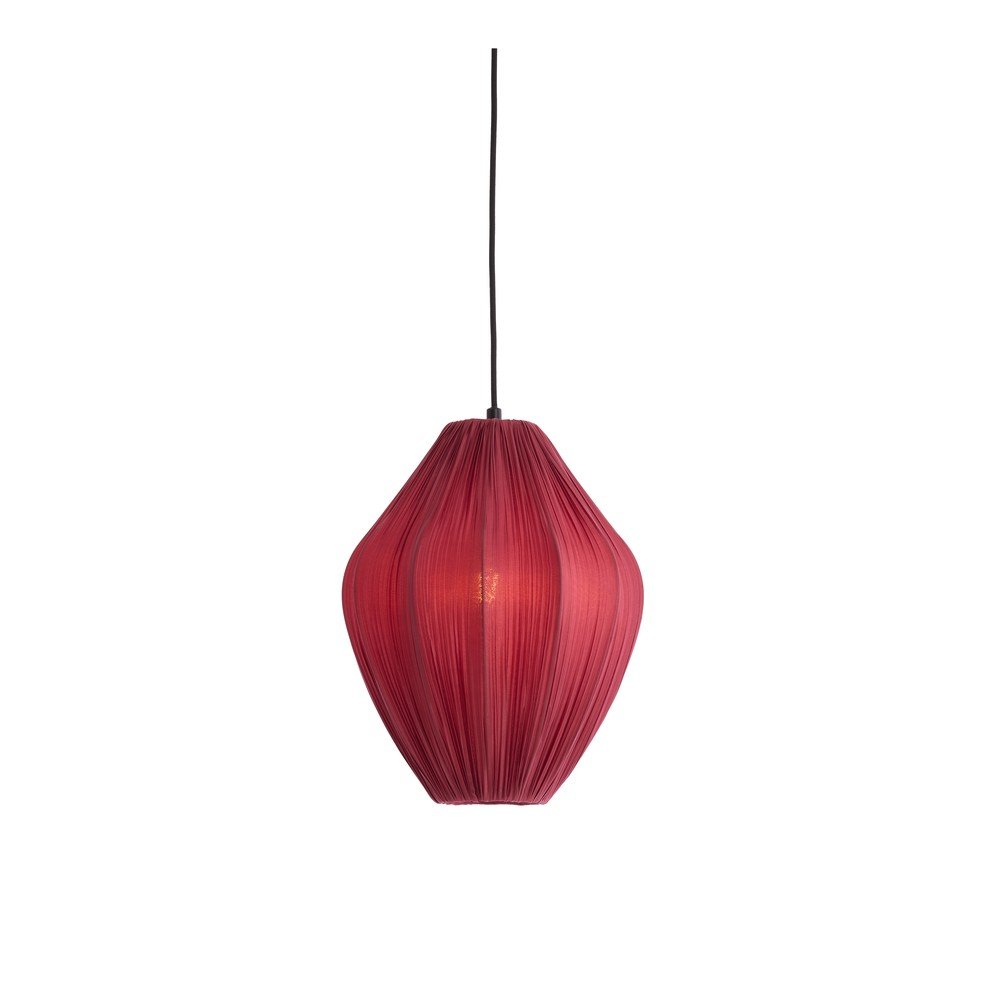 Bordowa lampa wisząca z tekstylnym kloszem ø 12 cm Verita – Light & Living (zdjęcie 3)