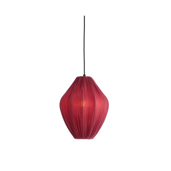 Bordowa lampa wisząca z tekstylnym kloszem ø 12 cm Verita – Light & Living-image-2