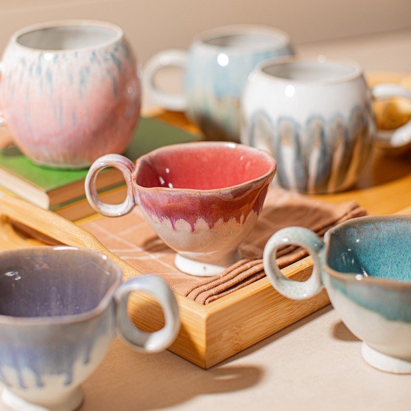 Różowa/kremowa filiżanka ceramiczna Colette – Sass & Belle-image-1