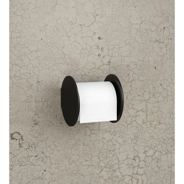 Czarny ścienny uchwyt na papier toaletowy Bull – LIND DNA-image-1