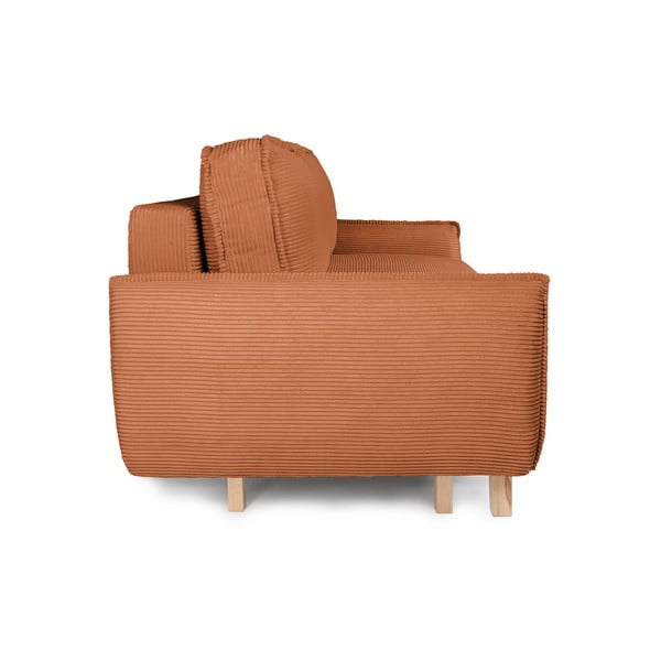 Pomarańczowa sztruksowa rozkładana sofa 218 cm Tori – Bonami Selection-image-2