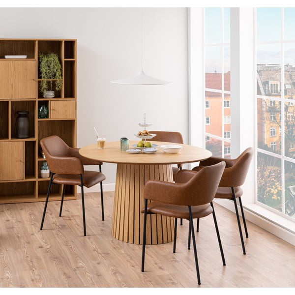 Stół do jadalni z fornirem dębowym Actona Christo, ø 75 cm-image-1