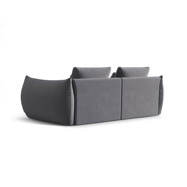 Ciemnoszara aksamitna sofa 232 cm Bloom – Micadoni -image-3