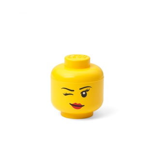 Żółte pudełko w kształcie głowy LEGO® whinky, 10,5x10,6x12 cm