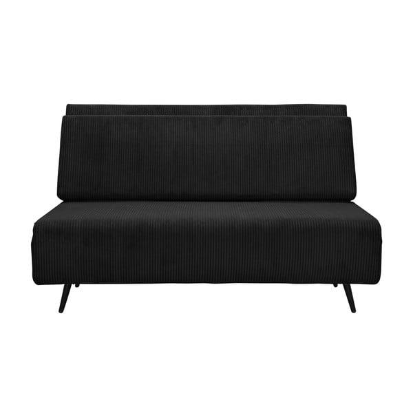 Antracytowa sztruksowa rozkładana sofa 140 cm Mallory – Støraa