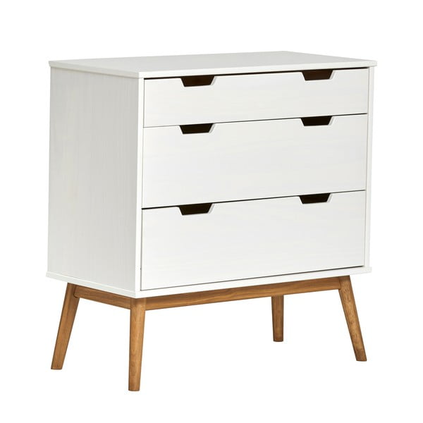 Biała komoda z litego drewna sosnowego Marckeric Baku, szer. 80 cm-image-2