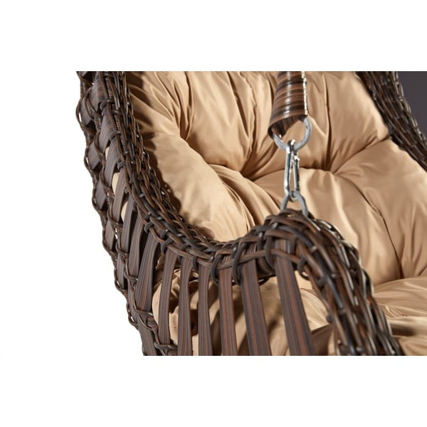 Brązowy rattanowy wiszący fotel ogrodowy Alacati – Floriane Garden-image-4