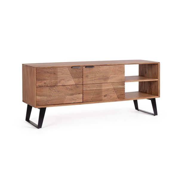 Szafka pod TV z litego drewna akacjowego w naturalnym kolorze 145x60x40 cm Isar – Bizzotto-image-1