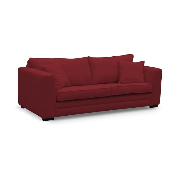 Czerwona sofa trzyosobowa Rodier Taffetas