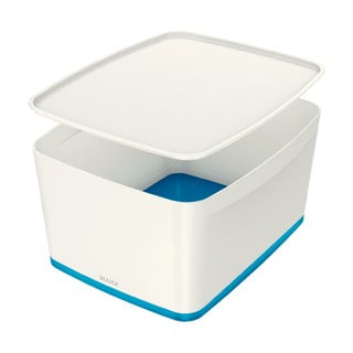 Biało-niebieski pojemnik z pokrywką MyBox – Leitz