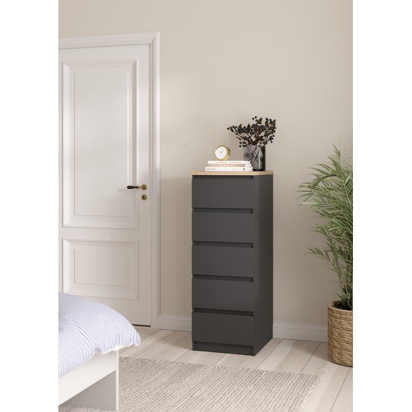 Ciemnoszara komoda 40x111x50 cm Naia – Tvilum-image-1