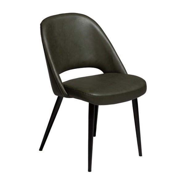 Ciemnozielone krzesło ze skóry ekologicznej DAN–FORM Denmark Grace