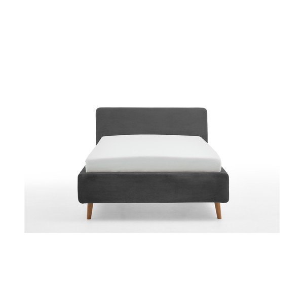 Antracytowe tapicerowane łóżko jednoosobowe bez stelaża 120x200 cm Mattis – Meise Möbel-image-3