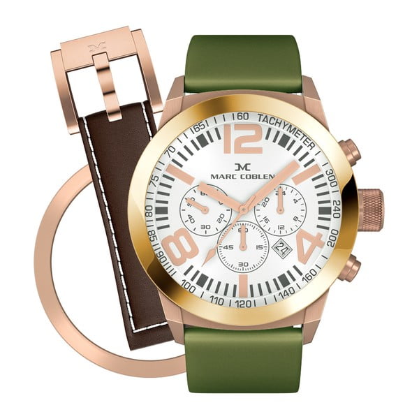Zegarek damski Marc Coblen z dodatkowym paskiem i obręczą P90