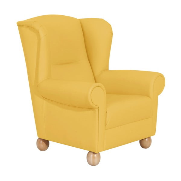 Żółty fotel uszak Max Winzer Monarch Yellow