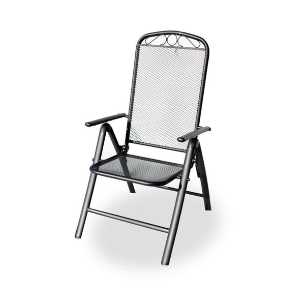Czarne metalowe krzesło ogrodowe – Rojaplast