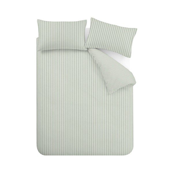Zielona pościel jednoosobowa 135x200 cm Epping Textured Stripe – Catherine Lansfield