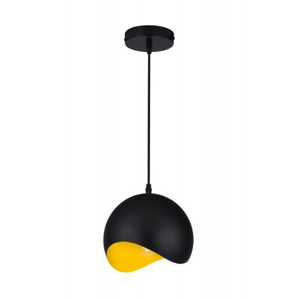 Lampa wisząca w czarno-złotym kolorze z metalowym kloszem ø 20 cm Mavia – GTV