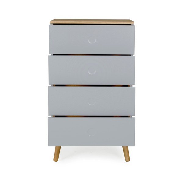 Szara komoda z nogami z drewna dębowego Tenzo Dot, szer. 55 cm-image-2