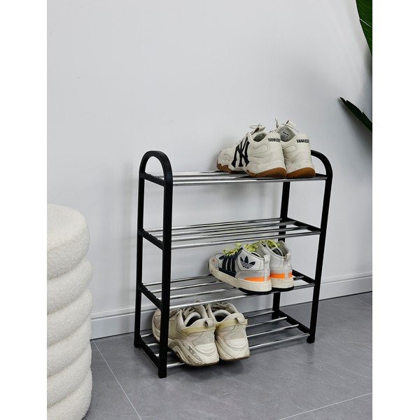 Czarny plastikowy regał na buty 50,5x57x19 cm Hallfrid – Yes Everyday-image-1