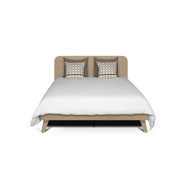 Jasnobrązowe łóżko TemaHome Mara, 180 x 200 cm
