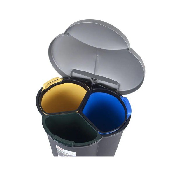 Plastikowy kosz na śmieci segregowane na pedał 17+17+6 l Trio – Curver-image-4
