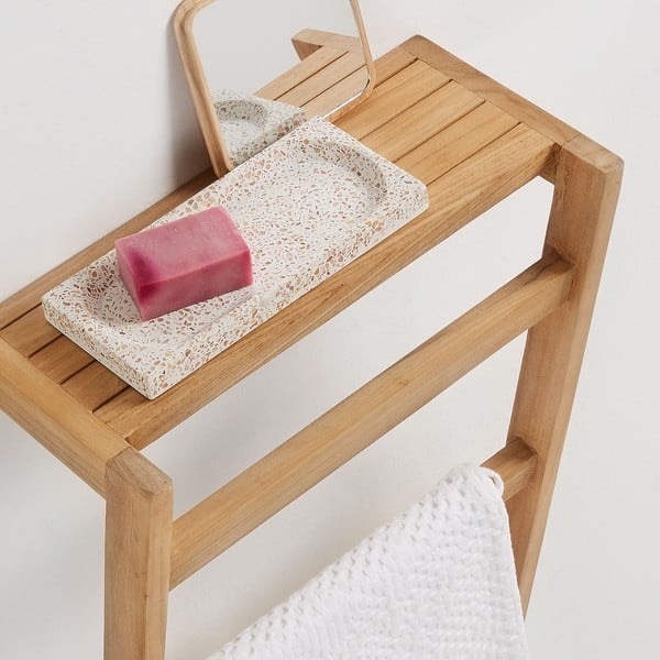 Wieszak ścienny na ręczniki z drewna tekowego Kave Home Sunday-image-1