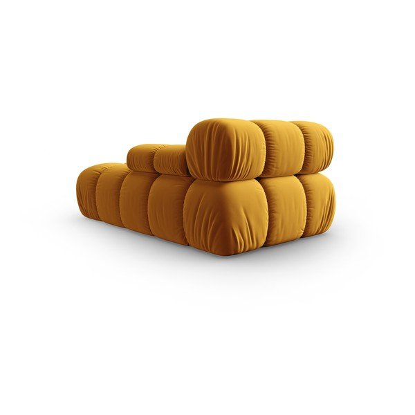 Żółty aksamitny szezlong (prawostronny) Bellis – Micadoni Home-image-4