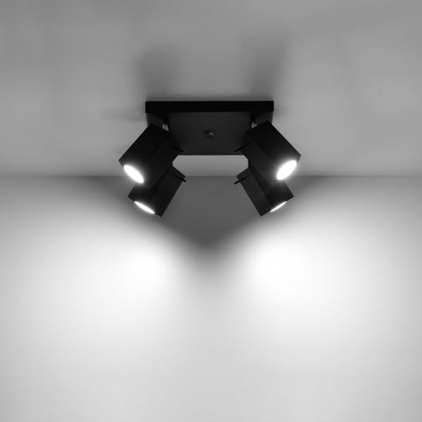 Czarna lampa punktowa 25x25 cm Toscana – Sollux-image-1