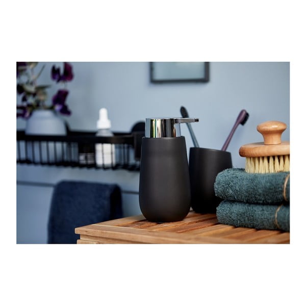 Czarny ceramiczny dozownik do mydła Wenko Badi-image-3