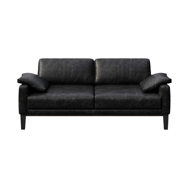 Czarna sofa skórzana MESONICA Musso, 173 cm