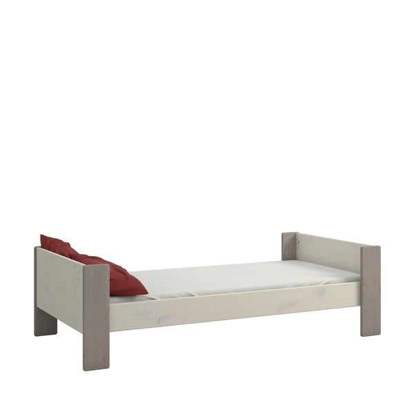 Biało-szare łóżko dziecięce z drewna sosnowego 90x200 cm Steens for Kids – Tvilum
