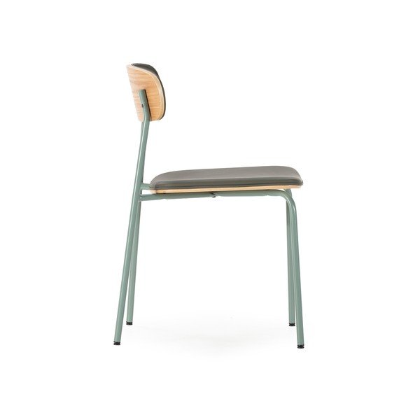 Ciemnozielone tapicerowane krzesła zestaw sztaplowane 2 szt. Saula – Marckeric-image-3