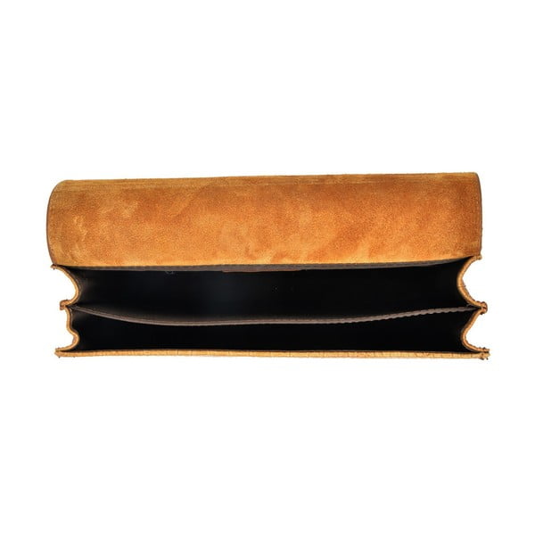 Brązowa skórzana torebka Carla Ferreri Chain-image-3