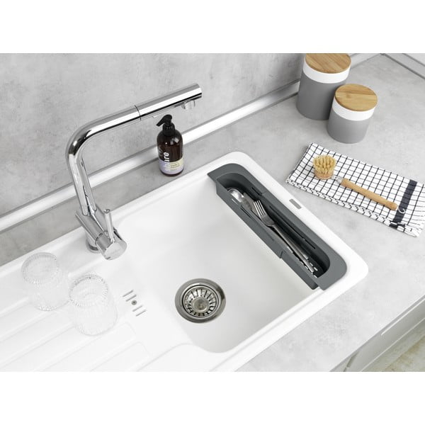 Szary plastikowy teleskopowy ociekacz na zlew 49,5x8,5 cm Fino – Wenko-image-2