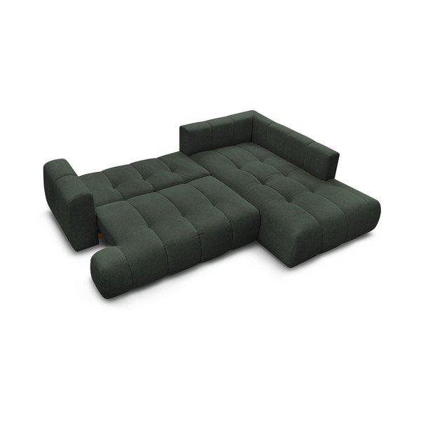 Zielony rozkładany/ze schowkiem narożnik (prawostronny/w kształcie litery L) Fuji – Bobochic Paris-image-4