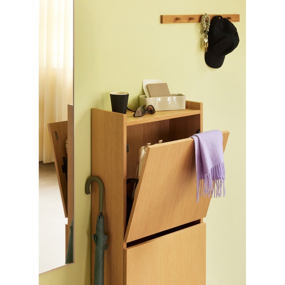 Uchylna szafka na buty w dekorze dębu w naturalnym kolorze 50x110x24 cm Forma – Hübsch (zdjęcie 3)