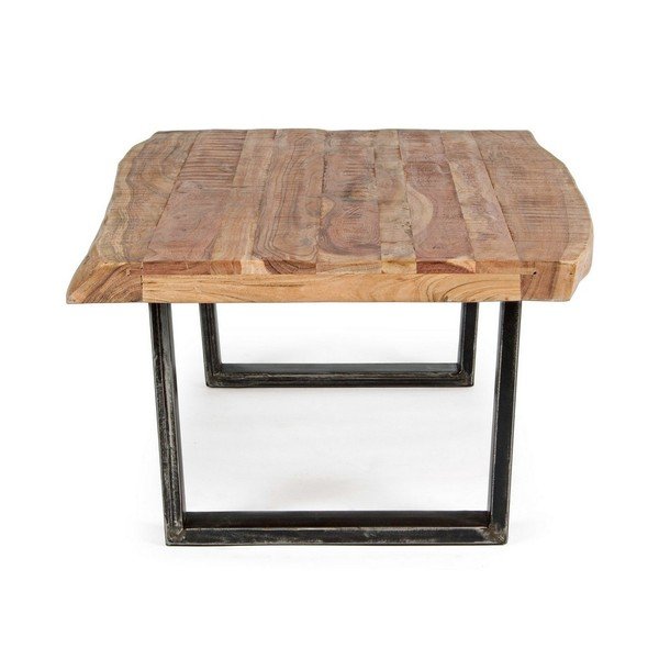 Czarno-naturalny stolik z blatem z drewna akacjowego 70x120 cm Elmer – Bizzotto-image-3