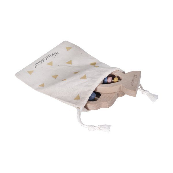 Zestaw 2 drewnianych gryzaków z grzechotką Kindsgut Ring-image-3