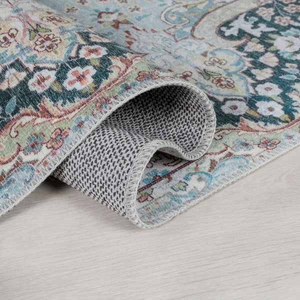 Turkusowy dywan odpowiedni do prania 80x150 cm FOLD Colby – Flair Rugs-image-1