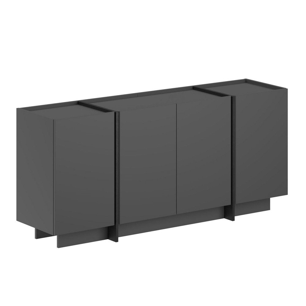 Antracytowa komoda z otworem na kable 180x80x45 cm Dorma – Kalune Design