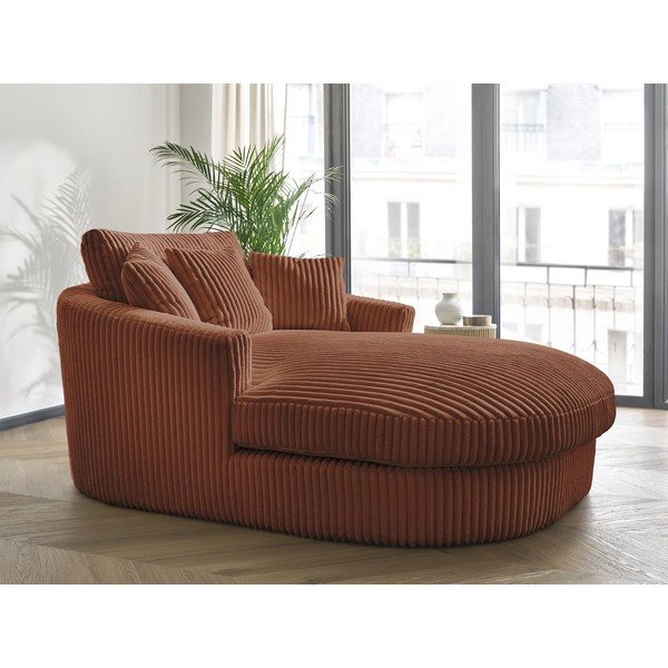 Pomarańczowy sztruksowy fotel Belem – Bobochic Paris-image-1