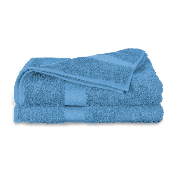 Niebieski ręcznik Twents Damast Kleur, 50x100 cm