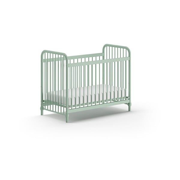 Zielone metalowe łóżeczko 60x120 cm BRONXX – Vipack-image-2