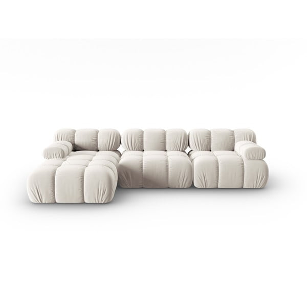 Beżowa aksamitna sofa 285 cm Bellis – Micadoni Home