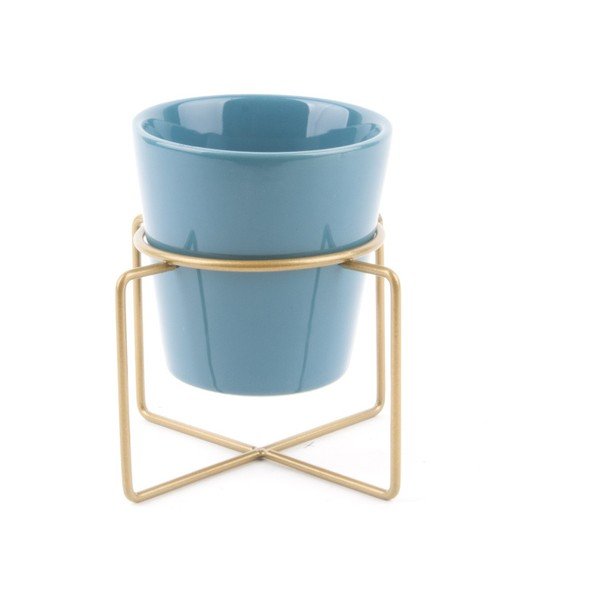 Turkusowa ceramiczna doniczka na podstawce PT LIVING Coy, Ø 11,5 cm