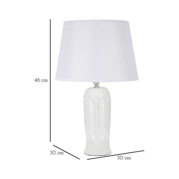 Biała ceramiczna lampa stołowa z tekstylnym kloszem (wys. 46 cm) Statua – Mauro Ferretti-image-4