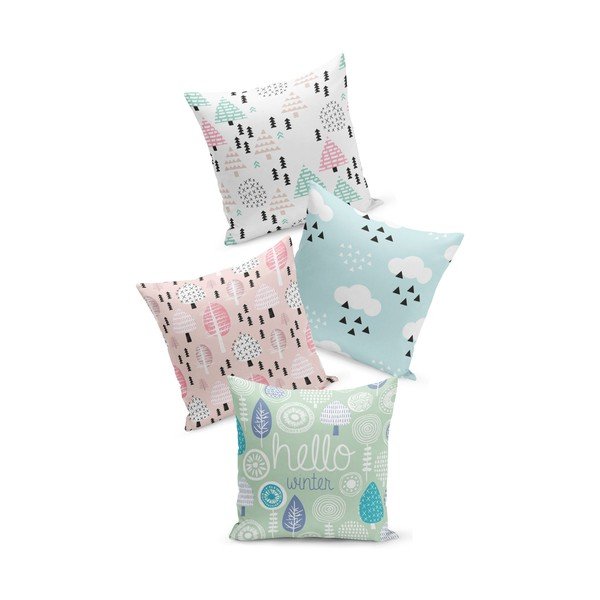 Zestaw 4 poszewek na poduszki Kate Louise Kids Nature, 43x43 cm-image-1