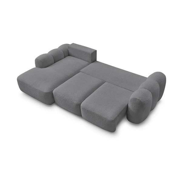 Szary rozkładany/ze schowkiem narożnik z materiału bouclé (lewostronny/z szezlongiem) Montaigne – Bobochic Paris-image-3