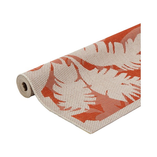 Pomarańczowo-beżowy dywan odpowiedni na zewnątrz Floorita Palms, 135x190 cm-image-2